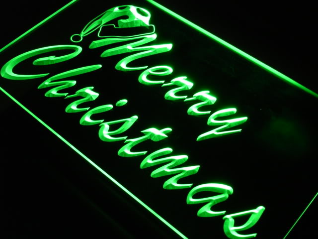 Merry Christmas Hat Home Decor Neon Light Sign